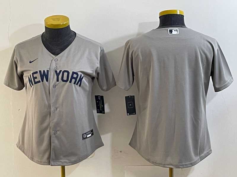Womens New York Yankees Blank Gray Field of Dreams Cool Base Jersey